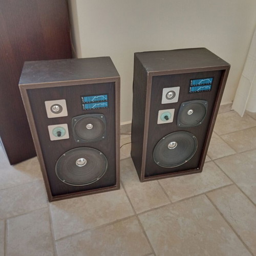Vintage floor-standing speakers used, 80W, 8 ohms, 3-way with equalizer