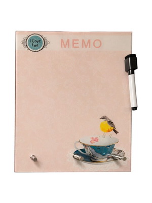 Memo Board I Love Tea γυάλινος μαγνητικός με μαρκαδόρο καινούργιο