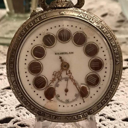 NROHDLAW pocket watch used, historic 1890-1900 with roskopf mechanism