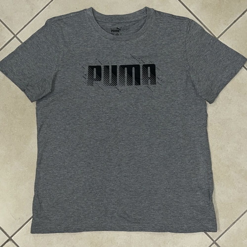 Puma T-Shirt Kid grey bold logo print size 12-14Y like new