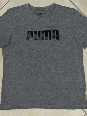 Puma T-Shirt Kid grey bold logo print size 12-14Y like new