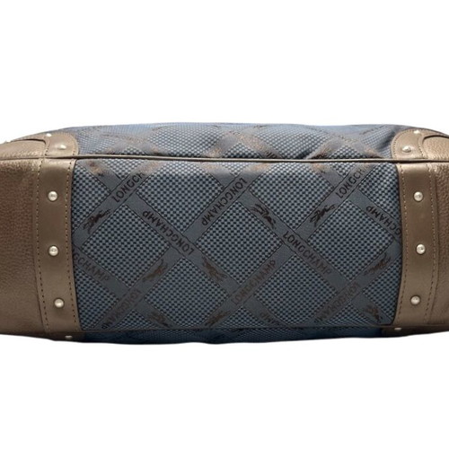 Longchamp cloth shoulder handbag used, blue and brown