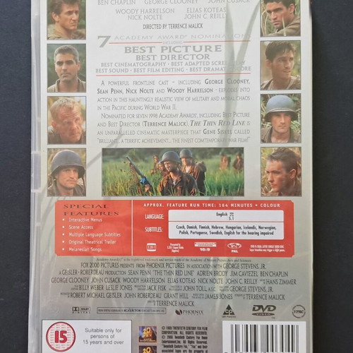 Thin Red Line DVD like new with English audio and subtitles