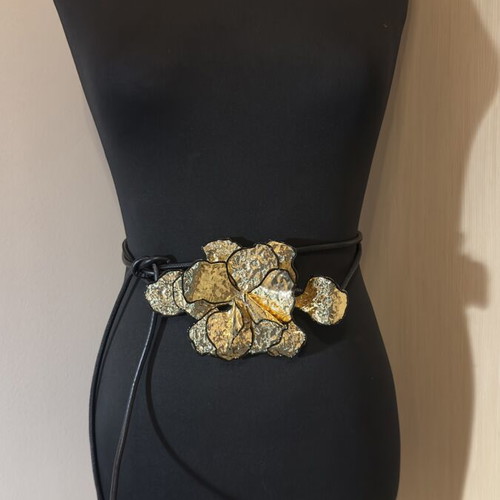 Zara belt new, black with gold buckle, sizes 90 and 95