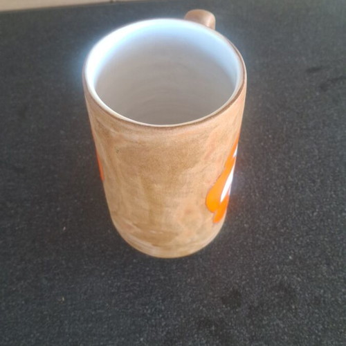 Ceramic mug with enamel interior, 15 cm height