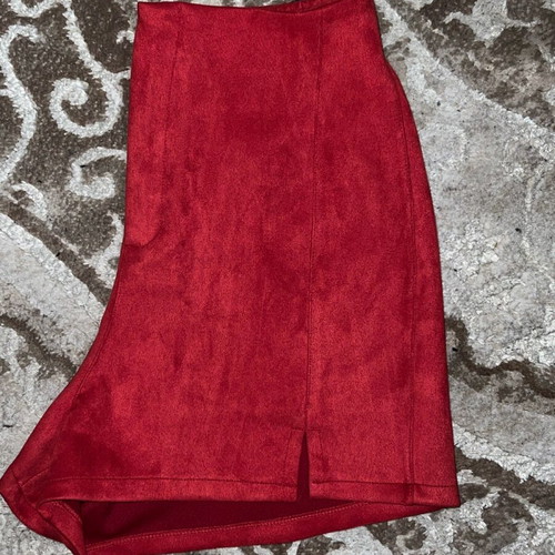 Suede shorts new red, sizes M/L