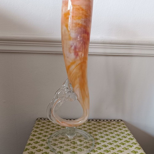 Vintage large blown glass vase in Murano style, like new