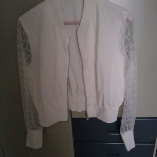 Jacket with transparent sleeves like new, white size M