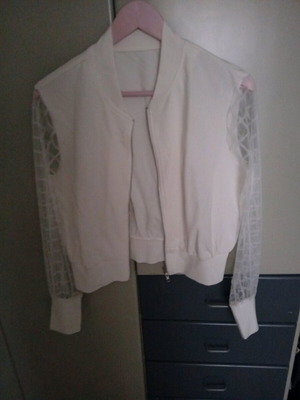 Jacket with transparent sleeves like new, white size M