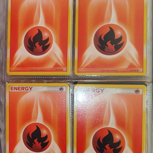 Κάρτες Basic Fire Energy Diamond & Pearl μεταχειρισμένες, πακέτο 4