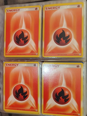 Κάρτες Basic Fire Energy Diamond & Pearl μεταχειρισμένες, πακέτο 4