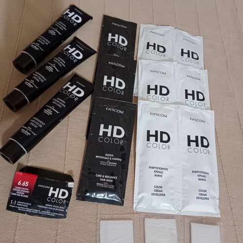 Farcom HD Color 6.65 hair dye set new, 3 pieces