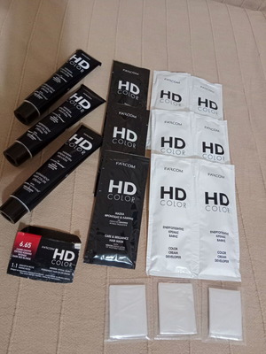 Farcom HD Color 6.65 hair dye set new, 3 pieces
