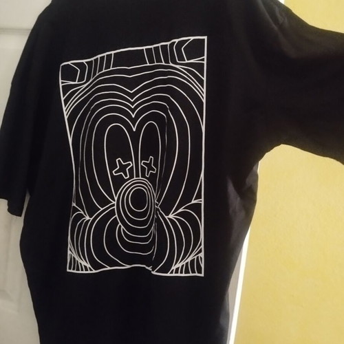 Oversize black t-shirt with back design like new, unisex