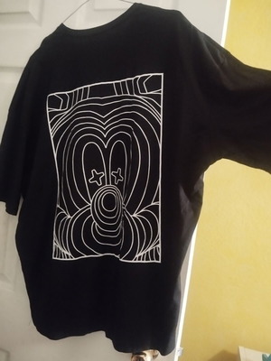 Oversize black t-shirt with back design like new, unisex