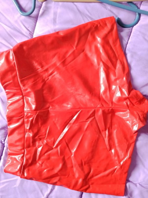 Red shiny shorts new