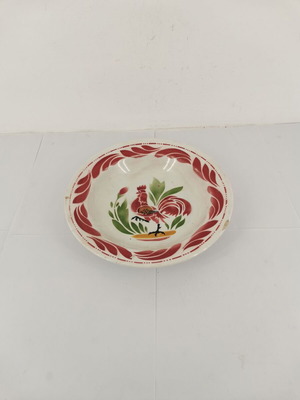 Ceramic plate with rooster painting used