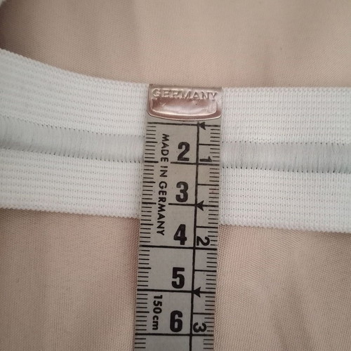White flat elastic 3.5cm with black cord new, 8 meters