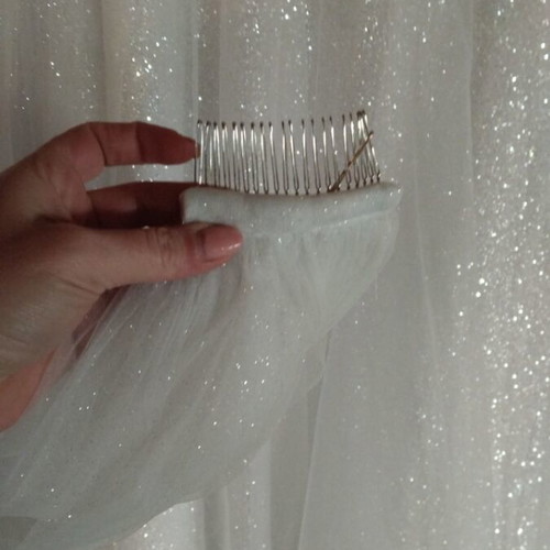 Wedding dress strapless glitter with long veil like new, size M 38 10