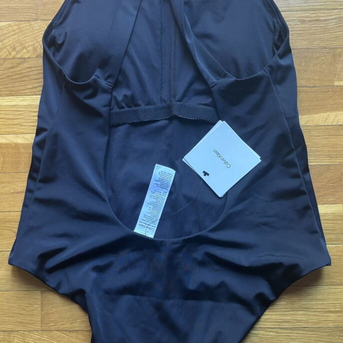 Calvin Klein Scoop Back One Piece swimsuit, black, size S