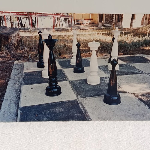 Chess figures set for floor chess, new, metal, 32 pieces