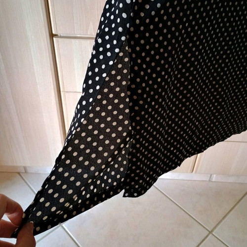 Robe new, 100% viscoz, black with white dots, size XXXL
