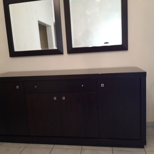 Wenge wood buffet with 2 mirrors like new