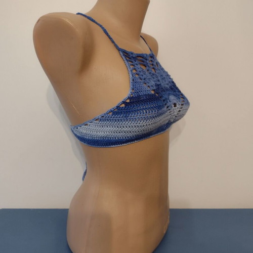 Women's bustier new, size XS and S, microfiber, blue