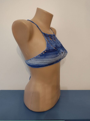 Women's bustier new, size XS and S, microfiber, blue