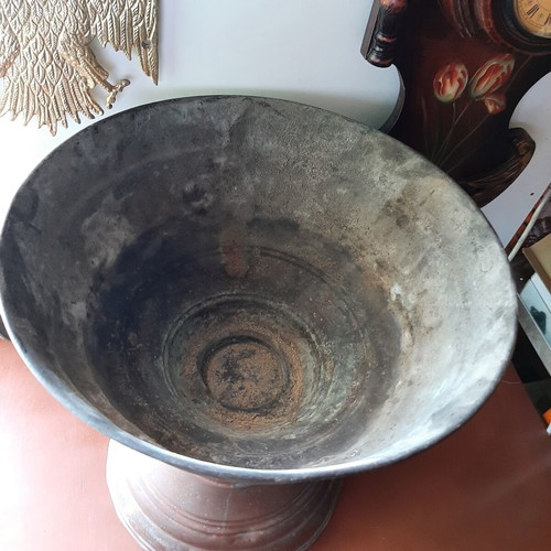 Prewar copper mangali with brass handles used