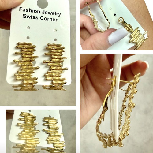 Diamond Jools gold stainless steel coral earrings