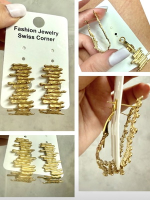 Diamond Jools gold stainless steel coral earrings