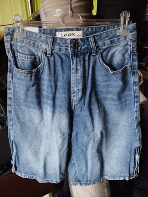 Men's denim bermuda shorts YX-3559 new, wide leg, blue