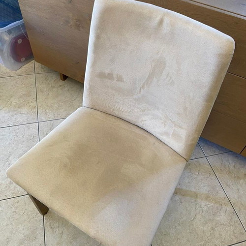 Dining chairs, set of 4, beige fabric