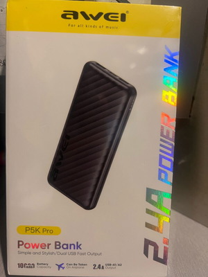Awei P5K Pro Power Bank 10000mAh with Dual USB and Fast Charge 2.4A