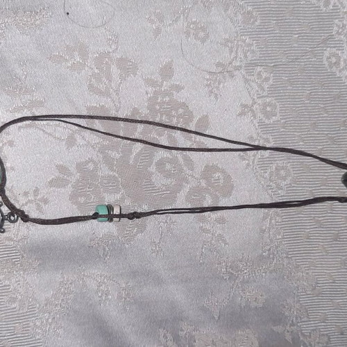 Necklace summer with double brown leather and anchor new