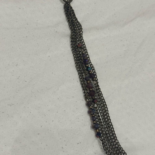 Earring with chains used, gray and purple