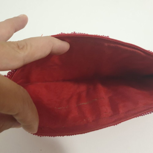 Evening bag red with sequins used