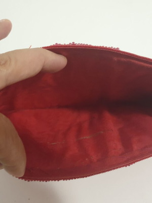 Evening bag red with sequins used