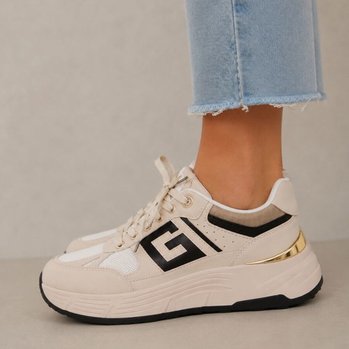 Guess chunky sneakers, beige and black, size 37