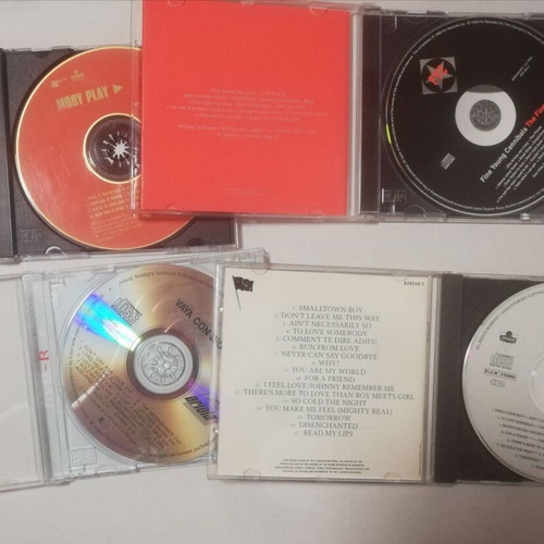 CD pack foreign artists like new, 4 discs Moby, FYC, Somerville, Vaya Con Dios
