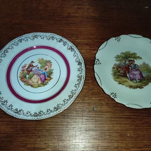 Fragonard Collectible Plates Set of 2, Keramikos Vintage Porcelain, Like New