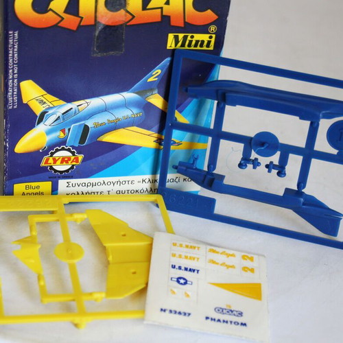 Vintage 80's Cliclac Blue Angels Navy Mini Model Kit Lyra Heller new
