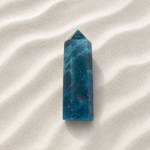 Decorative desk obelisk with apatite stone
