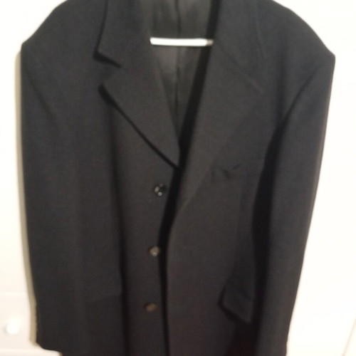Carlo Casalini classic black wool overcoat size 50 like new