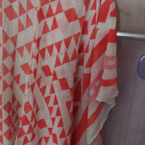 Kimono tunic new 100% cotton boho style orange white one size