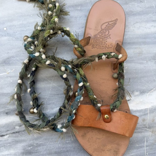 Ancient Greek Sandals Lachesis braided lace-up sandals size 38 used