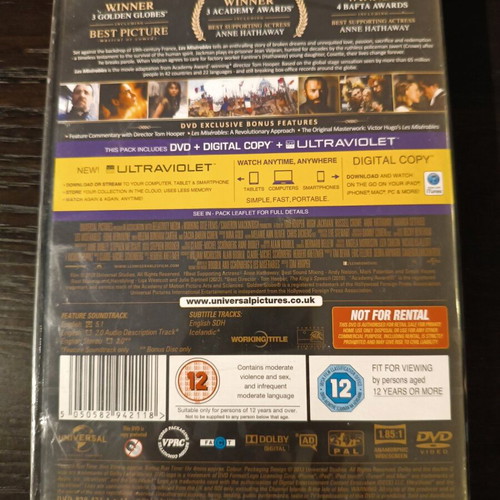 Les Misérables The Musical Phenomenon DVD new, English subtitles