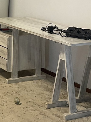 Desk with 3 drawers, solid wood, 152x74x64 cm