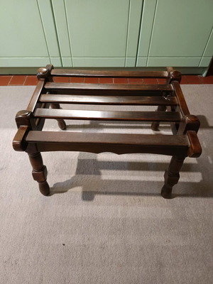 Wooden footstool used, dimensions 46x46x39 cm